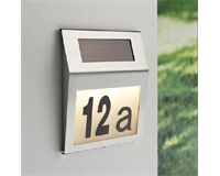 LED-Hausnummer, Solar, Edelstahl, 18 x 3 x 20 cm