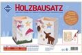  13 tlg. Holzbausatz, Teelichthalter, Elch/Pilz
