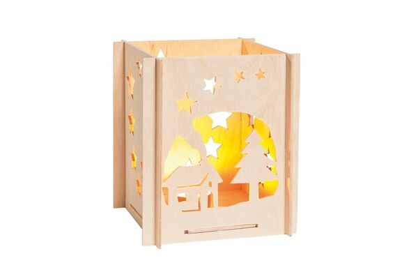  5 tlg. Holzbausatz Teelichthalter, Haus