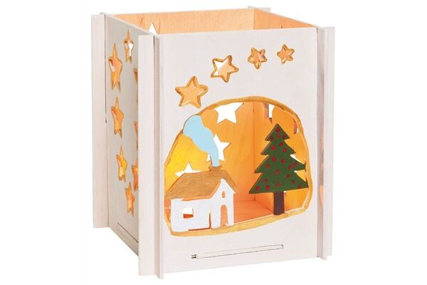  5 tlg. Holzbausatz Teelichthalter, Haus