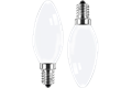  2x LED Kerzenform C35 E14, 4,5W, 470lm, 2700K, WW