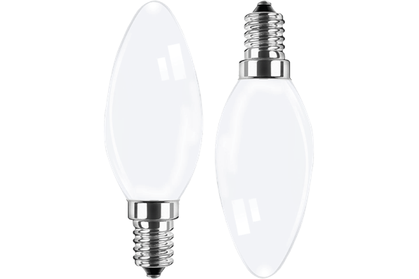 2x LED Kerzenform C35 E14, 4,5W, 470lm, 2700K, WW