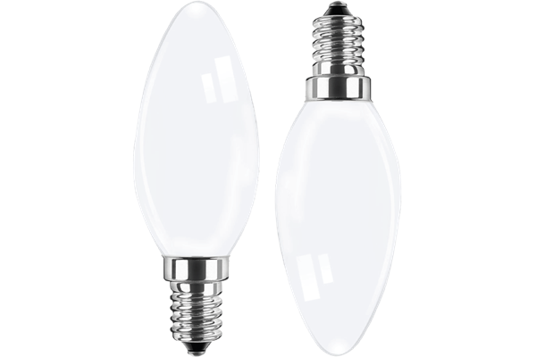  2x LED Kerzenform C35 E14, 4,5W, 470lm, 2700K, WW