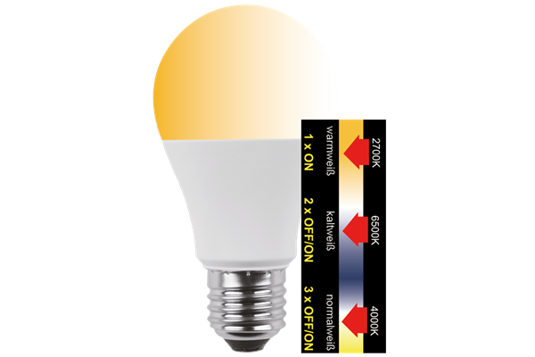 LED Birnenform 10 W (60W), E27, 810lm, 3in1 dimmer