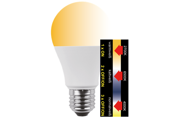  LED Birnenform 10 W (60W), E27, 810lm, 3in1 dimmer