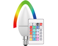 LED Kerzenform 5W (25W) E14, 250lm, RGB+WW