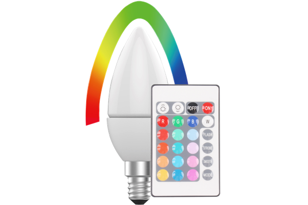  LED Kerzenform 5W (25W) E14, 250lm, RGB+WW