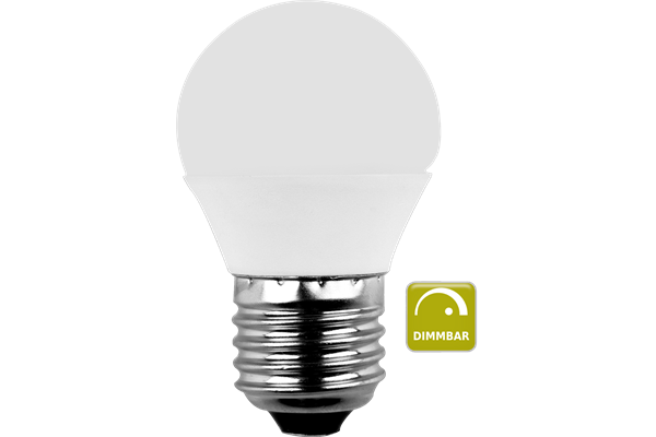 LED SMD Miniglobe G45, 5,5W, E27, 470lm, 2700K, WW