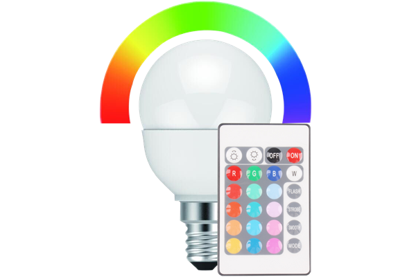 LED Miniglobe 5W, E14, 250lm, RGB+WW