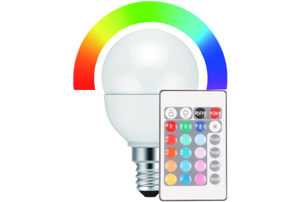  LED Miniglobe 5W, E14, 250lm, RGB+WW