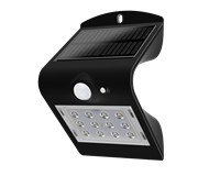 LED Solar-Wandleuchte IP65, 120°, 1.5W 220lm 3000K (schwarz)