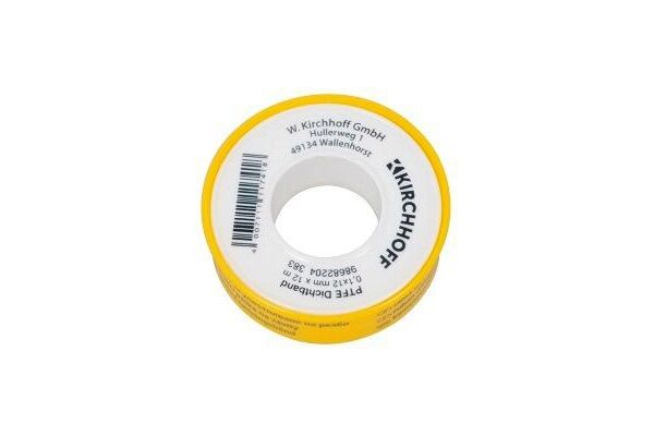 Gewindedichtband PTFE, 0,1 x 12 mm x 12 m DVGW