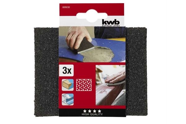 KWB Schleifschwamm, grob, 125 x 100 x 10 mm, 3 St.