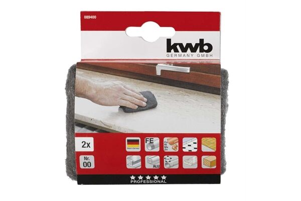 KWB Stahlwolle-Schleifkissen, fein, 2 St.