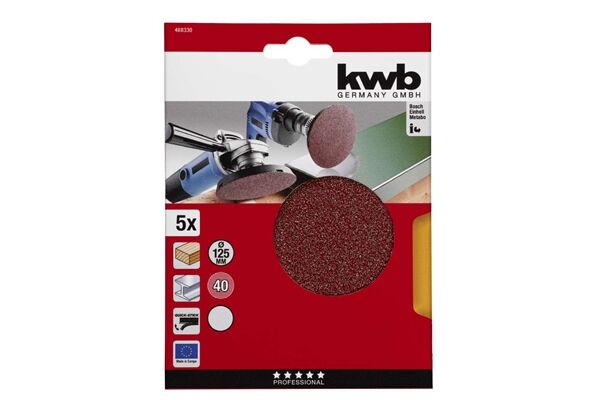  Klett-Haftscheiben Ø 125 mm, K 40, 5 St.