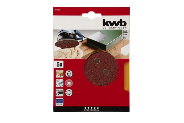  Klett-Haftscheiben gelocht Ø 115 mm, K 80, 5 St.