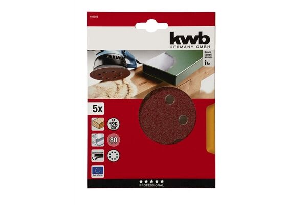  Klett-Haftscheiben gelocht Ø 125 mm, K 120, 5 St.