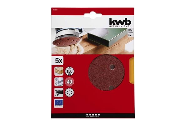  Klett-Haftscheiben gelocht Ø 150 mm, K 40, 5 St.