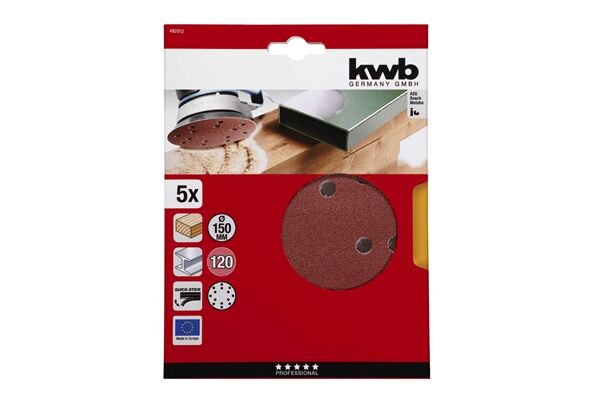  Klett-Haftscheiben gelocht Ø 150 mm, K 120, 5 St.