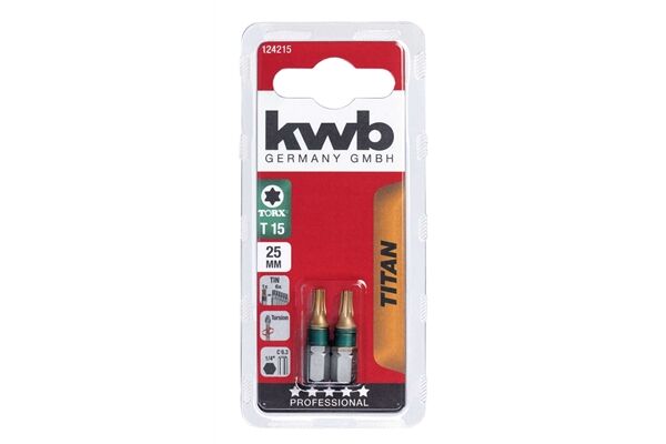  Bit-Set, Titan, 25 mm, Torx 15, 2-tlg.