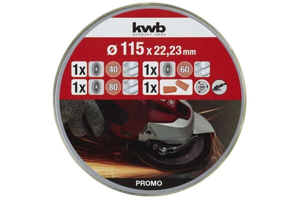  Schleifmopteller-Set, Ø 115 x 22 mm, 3-tlg.