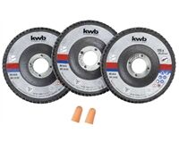Schleifmopteller-Set, Ø 115 x 22 mm, 3-tlg.
