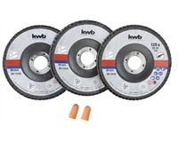 Schleifmopteller-Set, Ø 125 x 22 mm, 3-tlg.