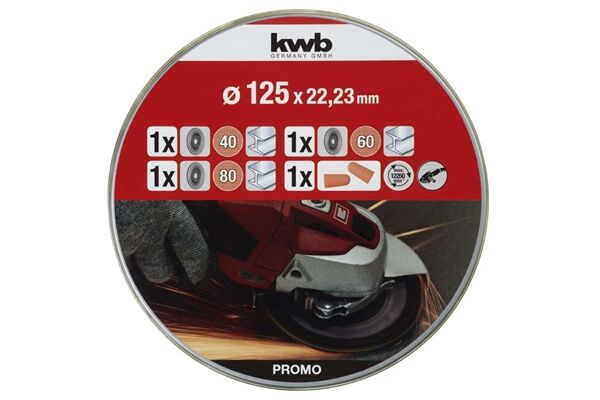  Schleifmopteller-Set, Ø 125 x 22 mm, 3-tlg.