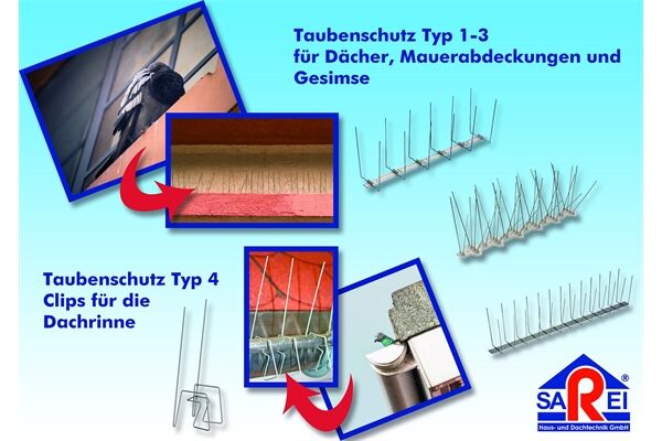  Taubenschutz, 2-Reihig, Edelstahl, Typ 3