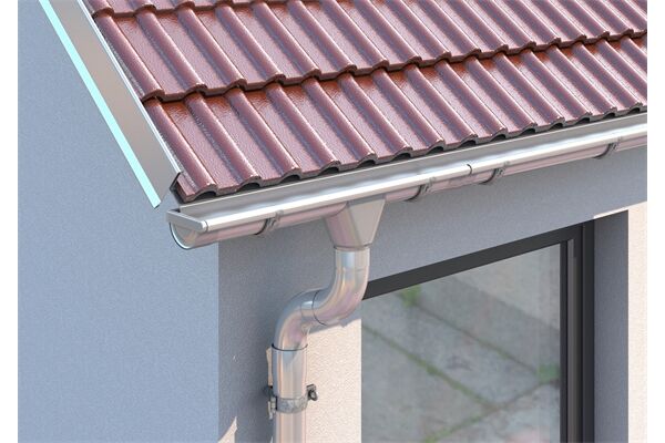  Rinnenverbinder Alu-Natur Halbrund klebbar, 100 mm