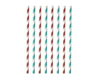 Trinkhalme, Papier, 40 St. (rot/aquamarine)