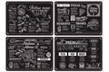 Kaiman Platzsets, 2,0 mm, PP, 44 cm x 29 cm, Menu