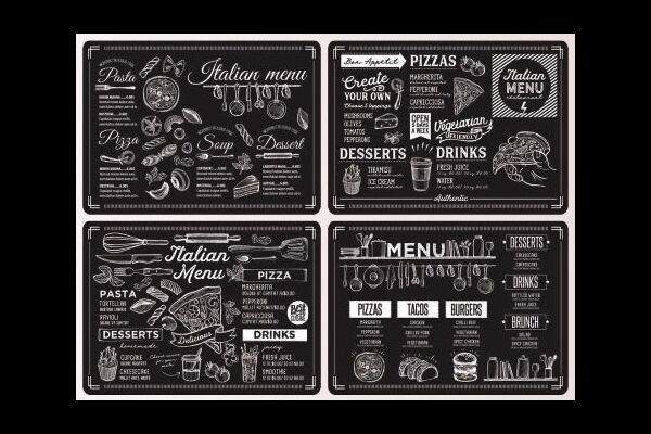 Kaiman Platzsets, 2,0 mm, PP, 44 cm x 29 cm, Menu