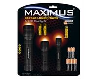 3er Set LED-Taschenlampen, 1/3/3 W