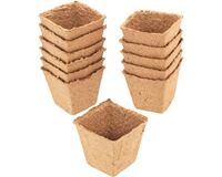 Anzuchttöpfe quadratisch, 8 cm, 12 Stck. (naturbraun)