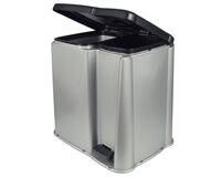 Treteimer,PP, 1x 14 L/1x 6 L, 40x40x31 cm (silber/grau)