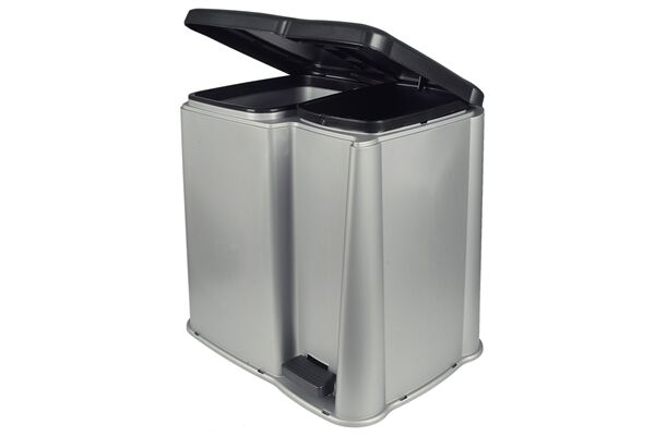  Treteimer,PP, 1x 14 L/1x 6 L, 40x40x31 cm