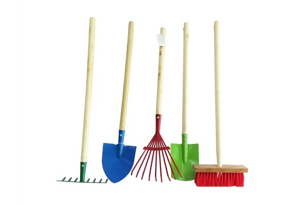  Kinder Harke Holzgriff Ø 2,2 cm, 19,5 x 8 x 71 cm