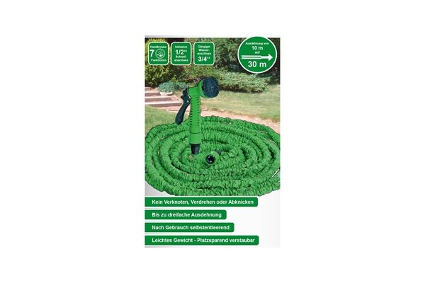  Flexibler Gartenschlauch, 10 m auf 30 m