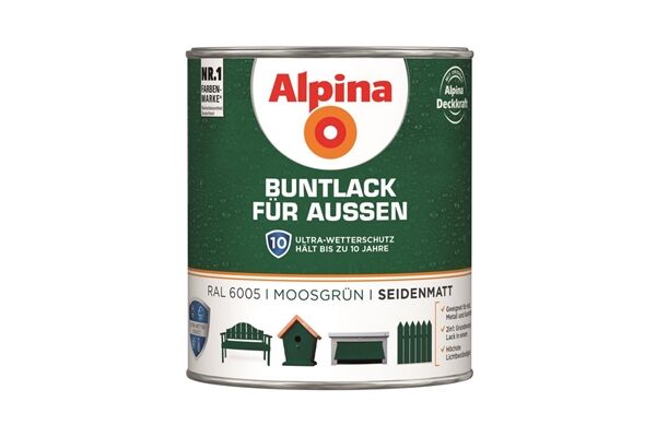 Alpina Buntlack für Außen, seidenmatt, 750 ml