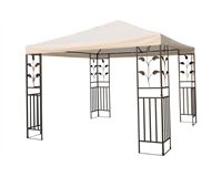 Metallpavillon, PVC,Metall, 3 x 3 x 2,6 m (beige)