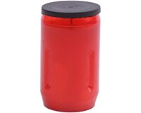 Grablicht, 48h brenndauer, 9 cm, mit Deckel (rot)
