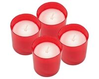 4x Grablicht, Stundenbrenner mit Deckel, 6 cm (rot)
