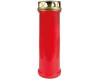 Grablicht, 96h brenndauer, 25 cm, mit Deckel (rot)