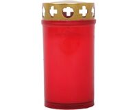 Grablicht, 40h brenndauer, 13 cm, mit Deckel (rot)