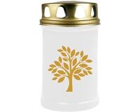 Premium Grablicht, ca. 14,5 cm, Lyrik (weiß/gold)
