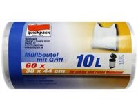 60 Müllbeutel, Tragegriff, 10 L (transparent)