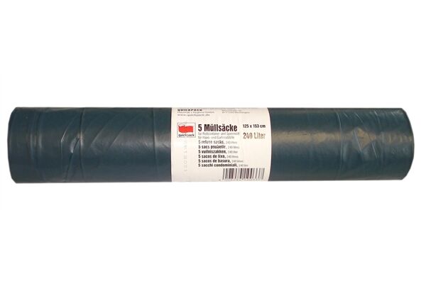  Containermüllsäcke, Hochdruck LDPE, 240 L, 5 St.