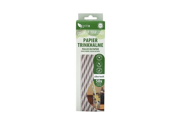  50 Papiertrinkhalme, ø 6 mm, 20 cm