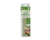 16 Papiertrinkhalme Smoothie, ø 8 mm, 20 cm (weiß/grün)
